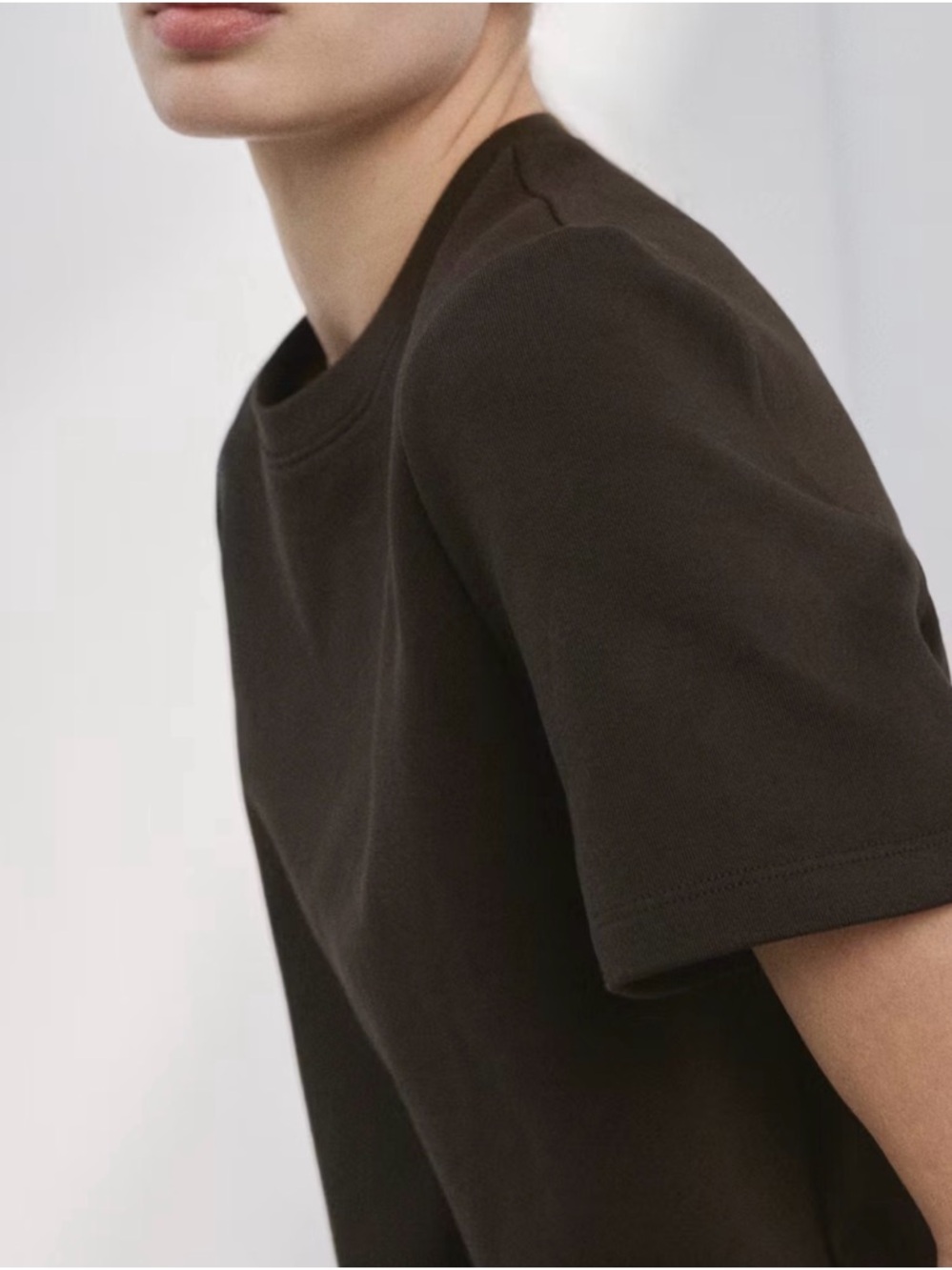 Women’s Mango Crewneck Chocolate T-Shirt